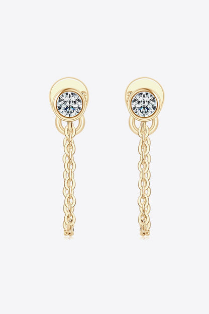 Inlaid Moissanite Chain Earrings