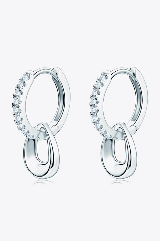 925 Sterling Silver Moissanite Double Hoop Earrings Carauana Store