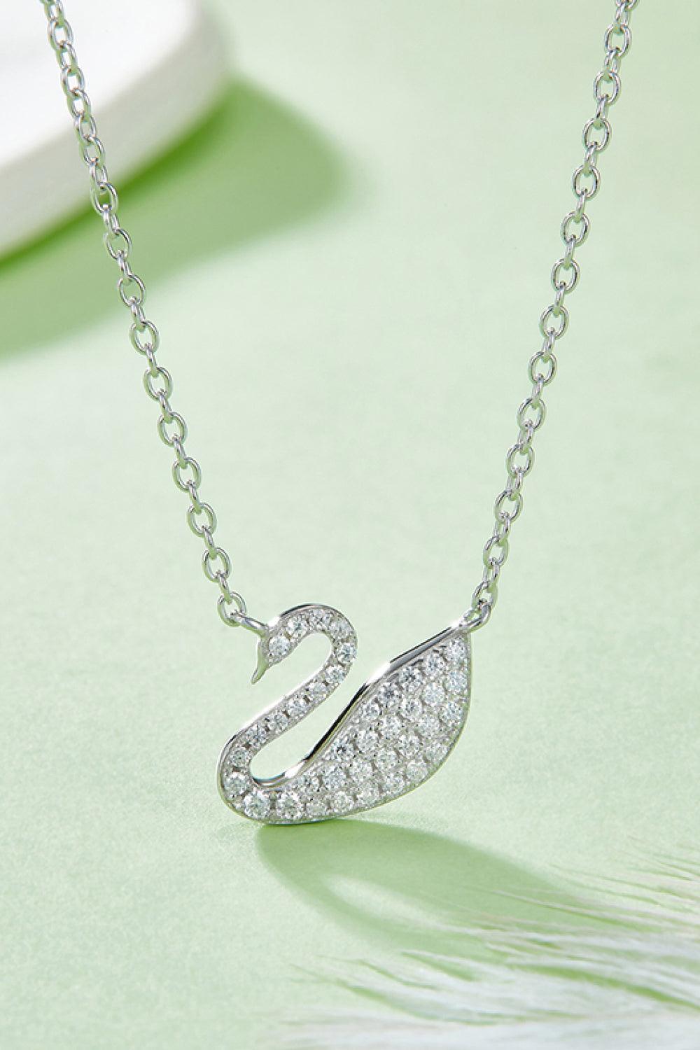 Moissanite Swan 925 Sterling Silver Necklace