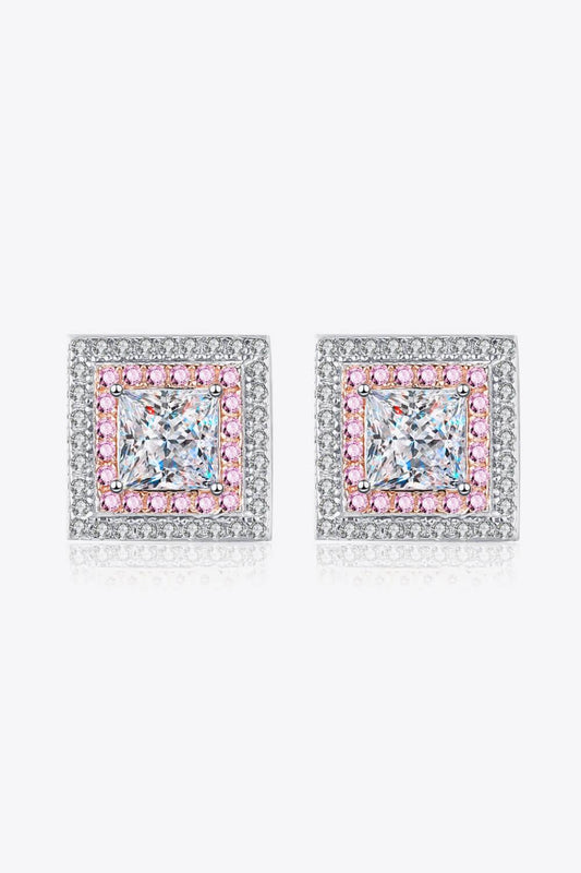 Moissanite Square Stud Earrings