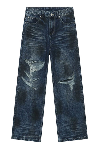 Men's Distressed Jeans with Pockets CaRaUaNa Fashion