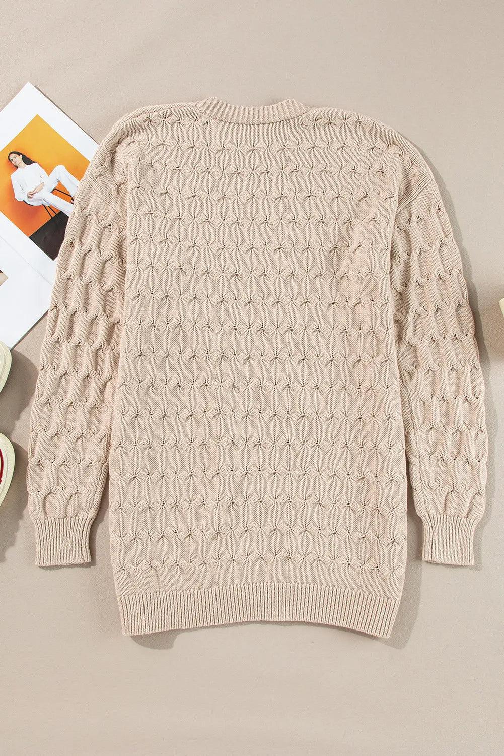 Open Front Long Sleeve Cardigan