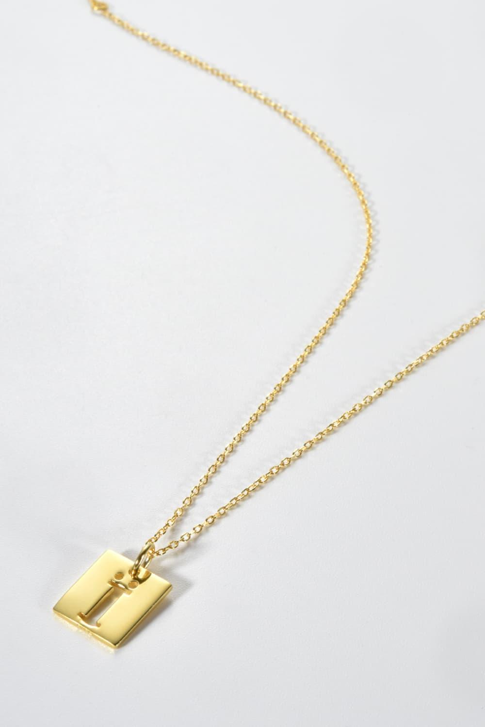 Cutout Rectangle Pendant Necklace