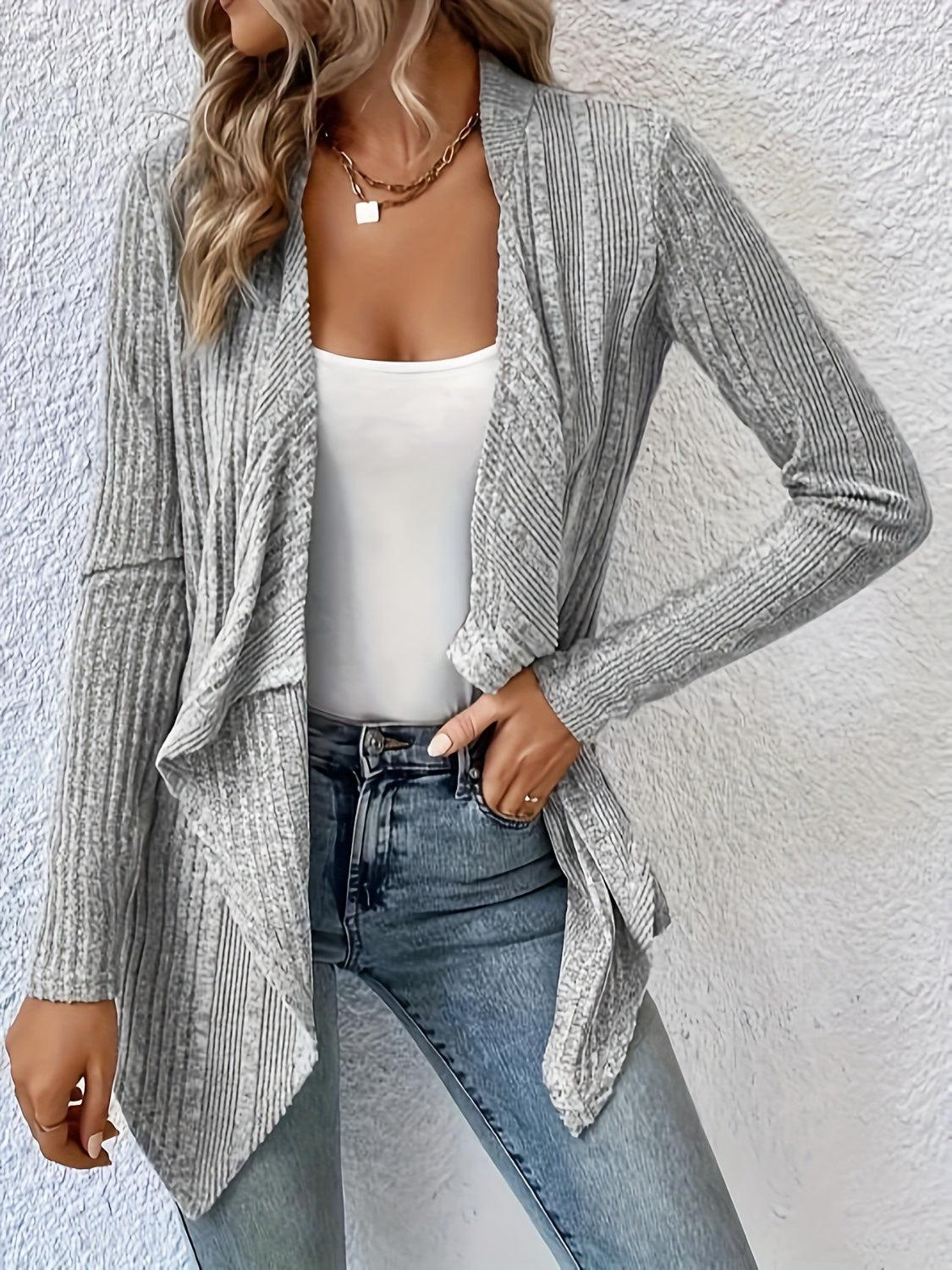 Open Front Long Sleeve Cardigan