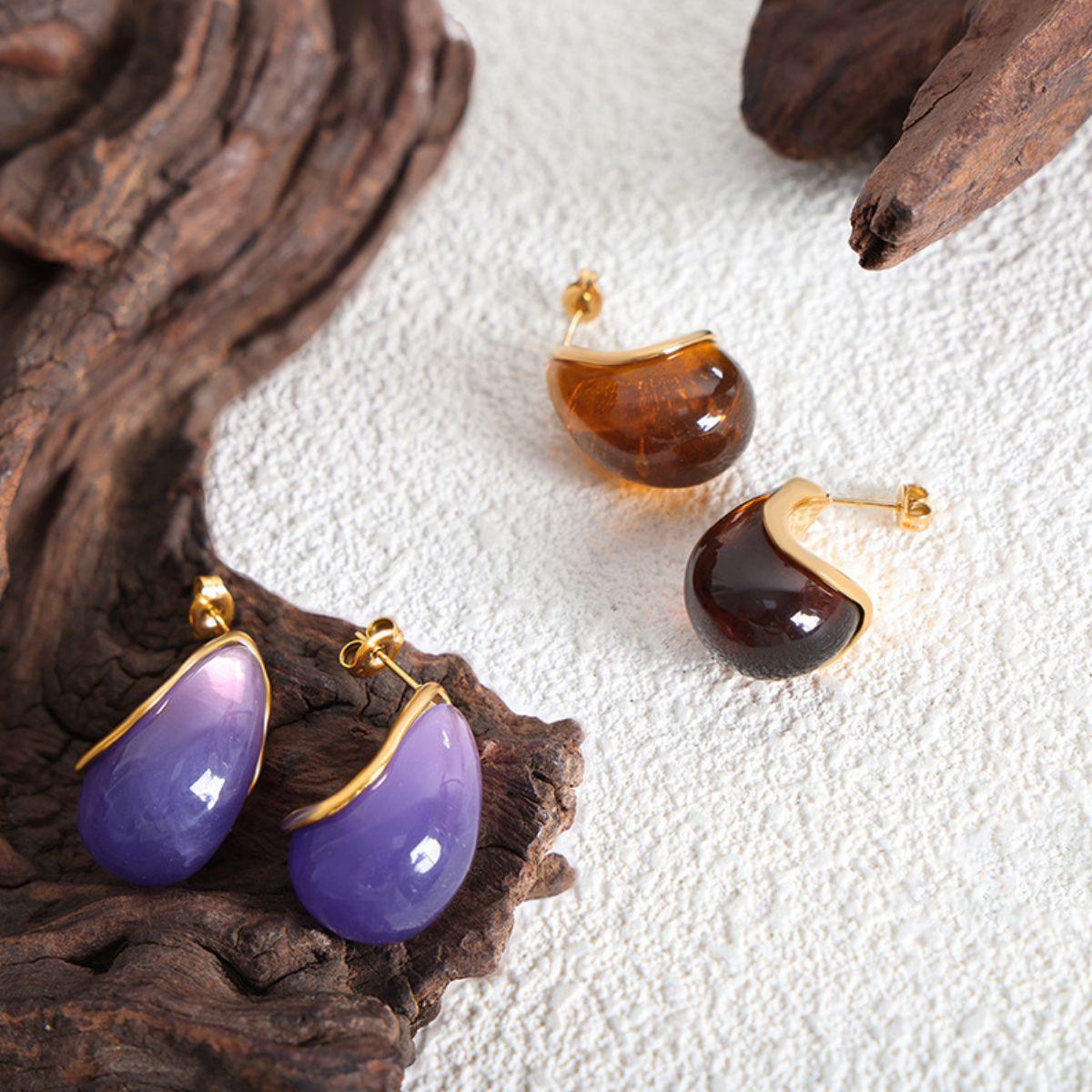 Resin Teardrop Earrings