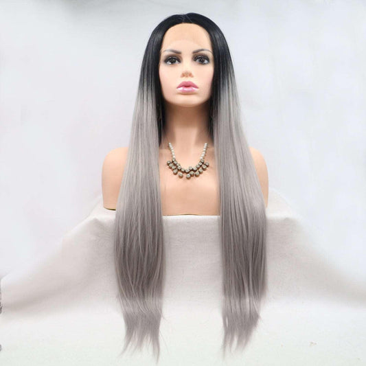 13*3" Lace Front Wigs Synthetic Long Straight 24" 130% Density Carauana Store