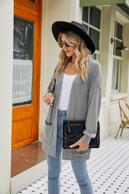 Long Sleeve Pocketed Cardigan Carauana Store