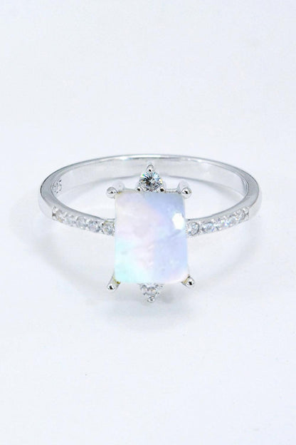 925 Sterling Silver Square Moonstone Ring