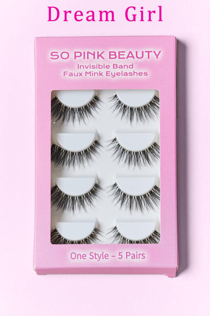 SO PINK BEAUTY Faux Mink Eyelashes 5 Pairs