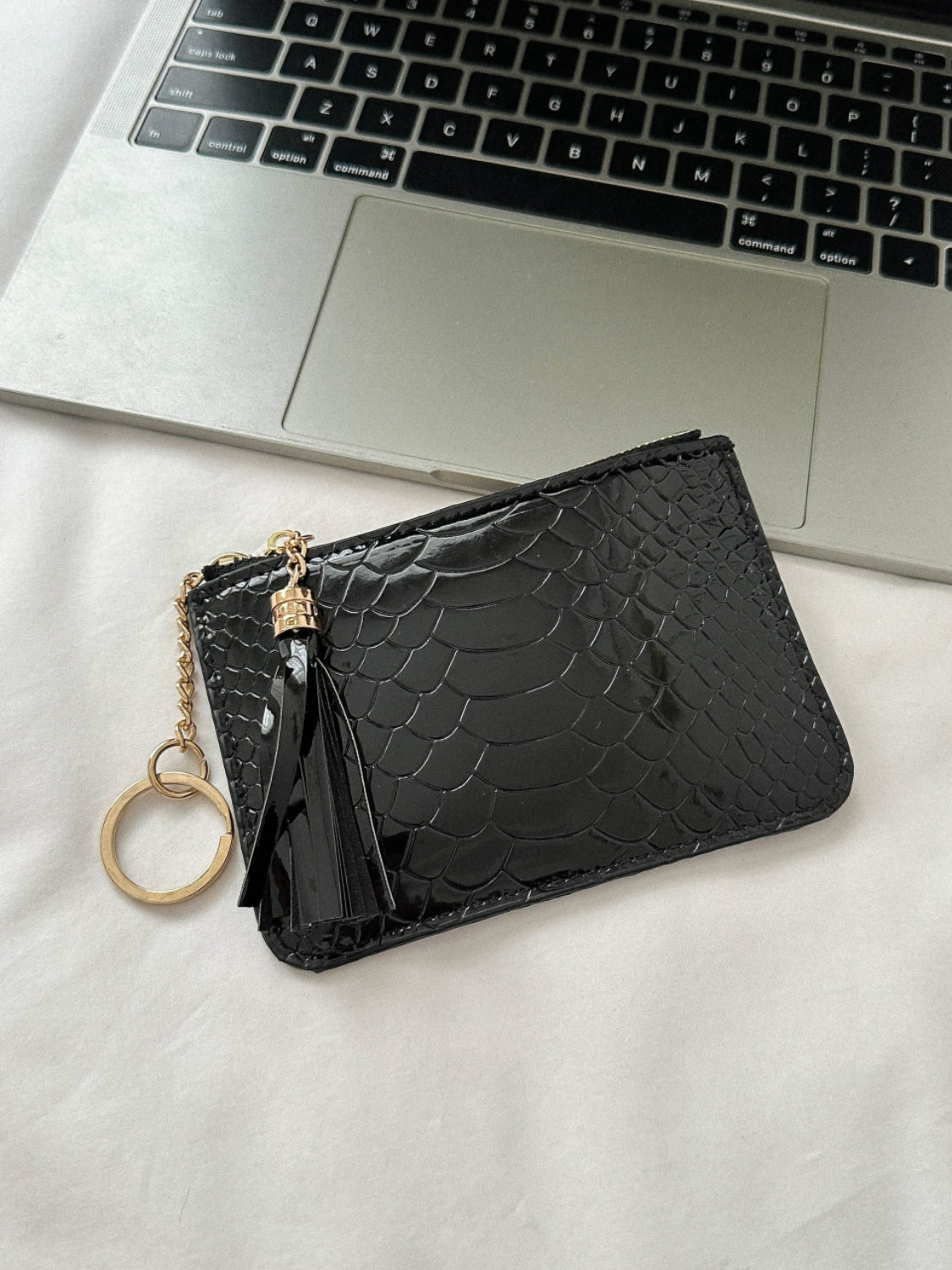 PU Leather Tassel Trim Card Case 