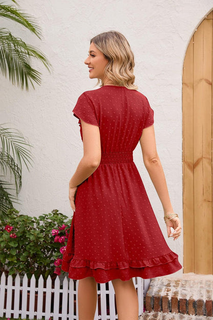 Swiss Dot Cap Sleeve Dress