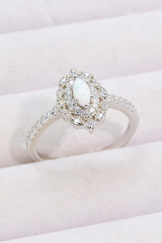 Modern Love Story Opal and Zircon Ring