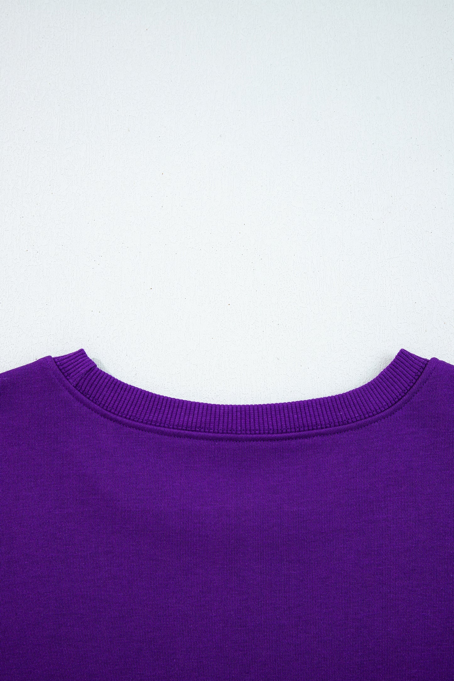 Tillandsia Purple Varsity Contrast Banded Sleeve Shift Sweatshirt Dress