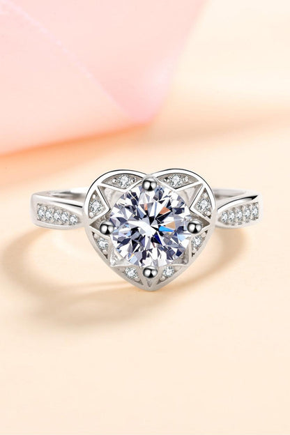 Moissanite Heart Ring