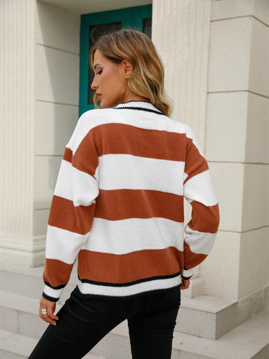 Angel Wings Striped Button Down Cardigan Carauana Store