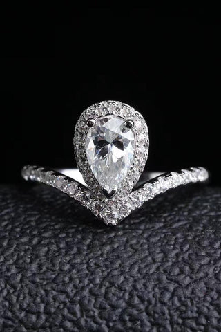 2 Carat Moissanite Teardrop Ring