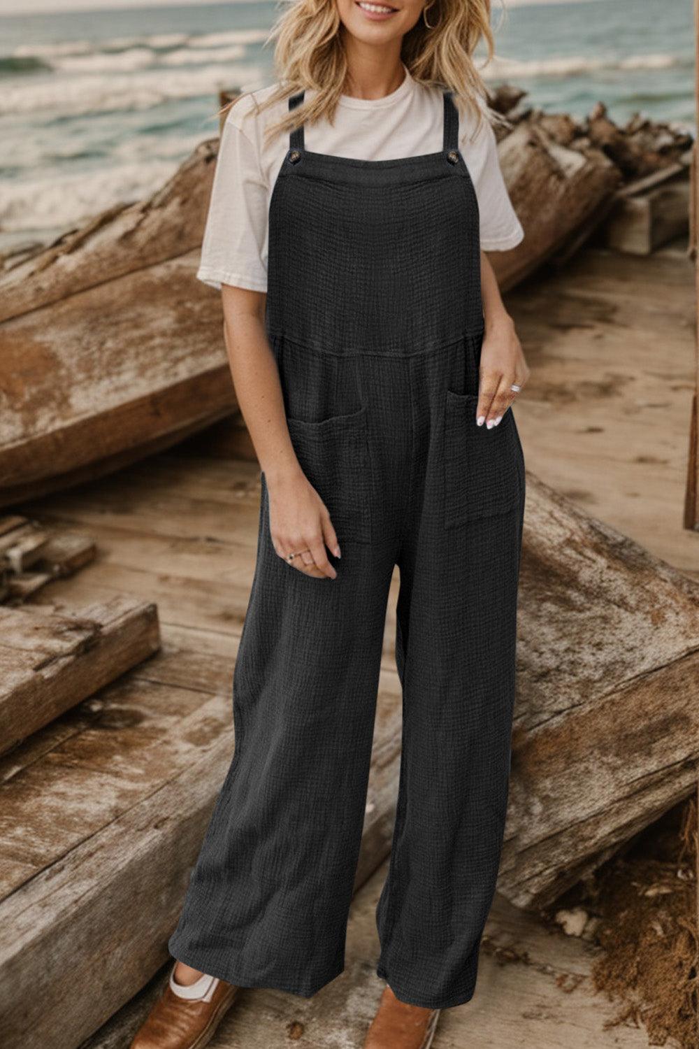 Full Size Wide Leg Front Pocket Jumpsuit