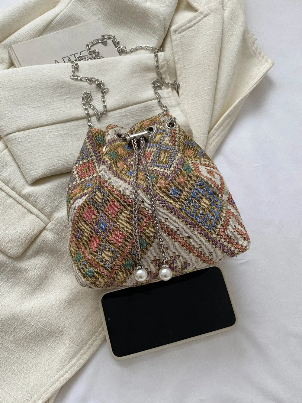 Printed Chain Bucket Bag Carauana Store