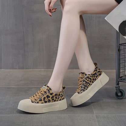 Round Toe Lace Up Platform Sneakers Carauana Store