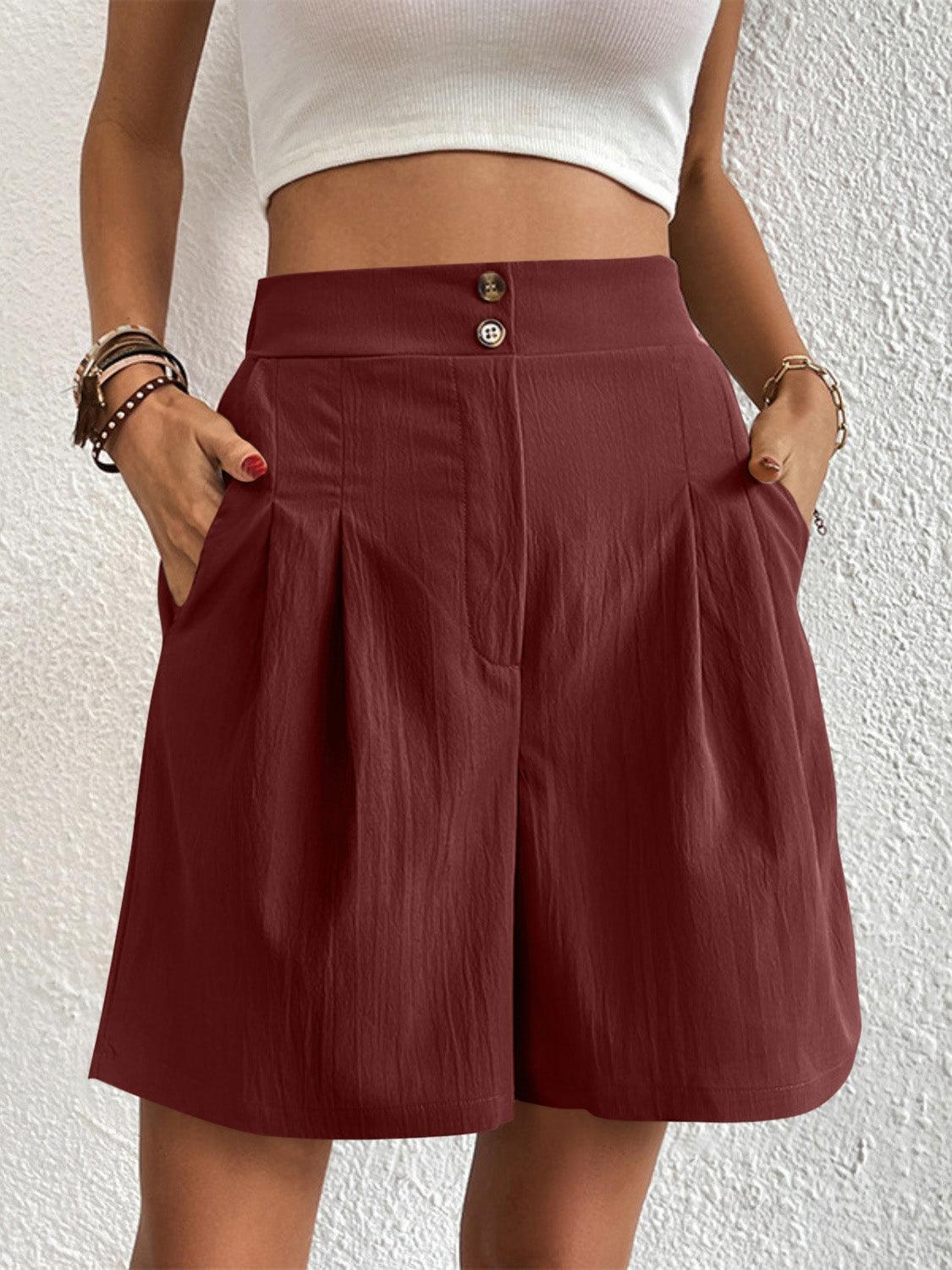 High Waist Shorts with Pockets