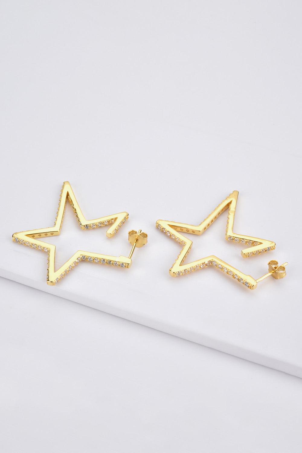 Zircon Star 925 Sterling Silver Earrings