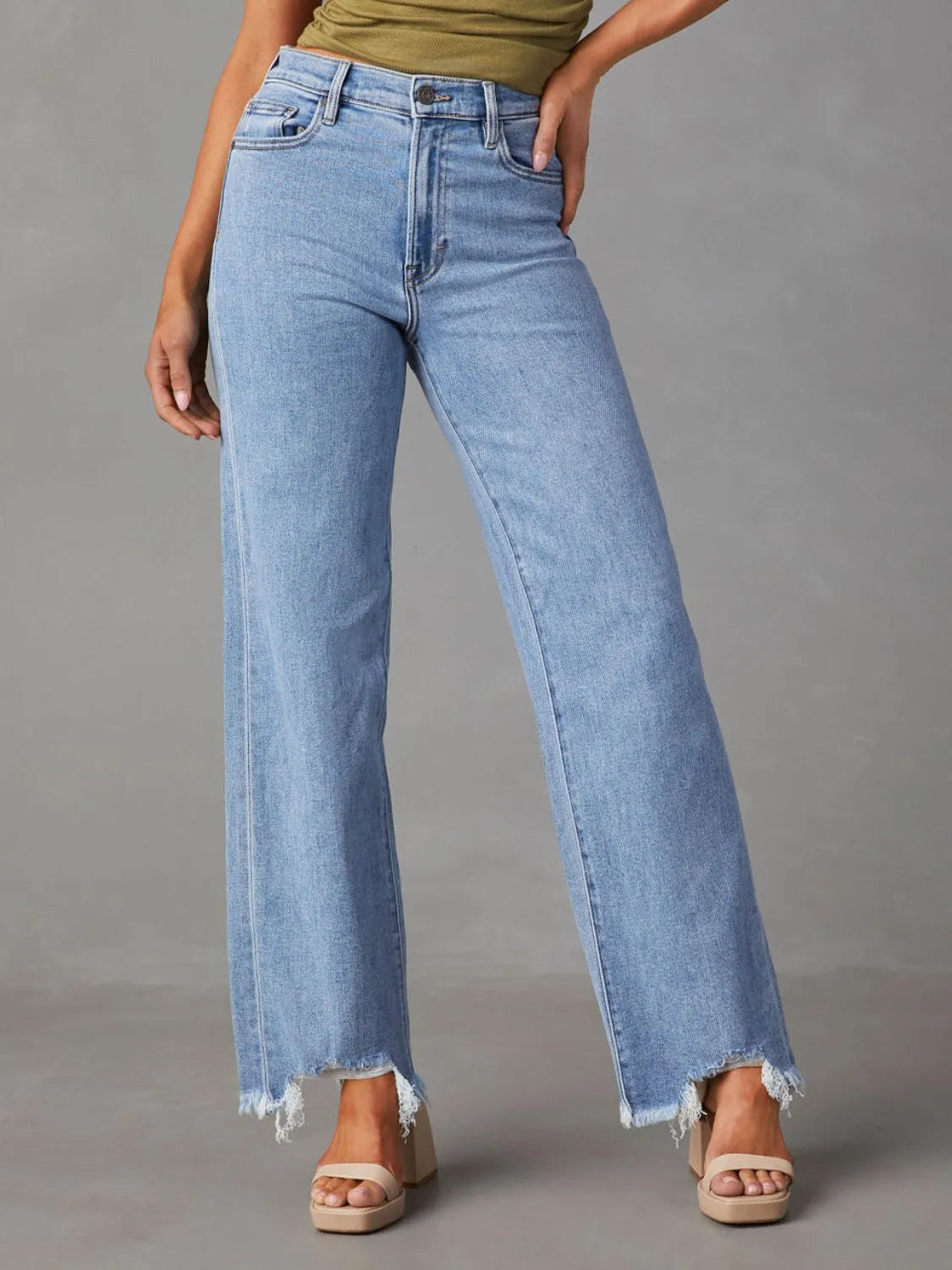 Raw Hem Loose Fit Jeans Carauana Store