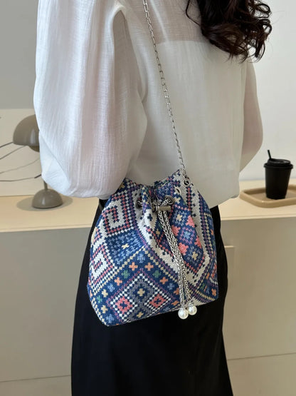 Printed Chain Bucket Bag Carauana Store
