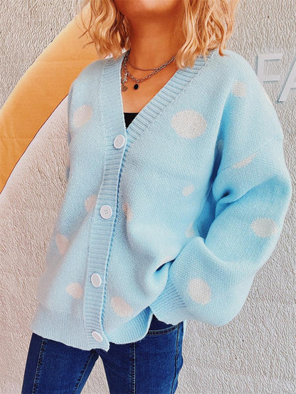 Polka Dot Button Up Cardigan