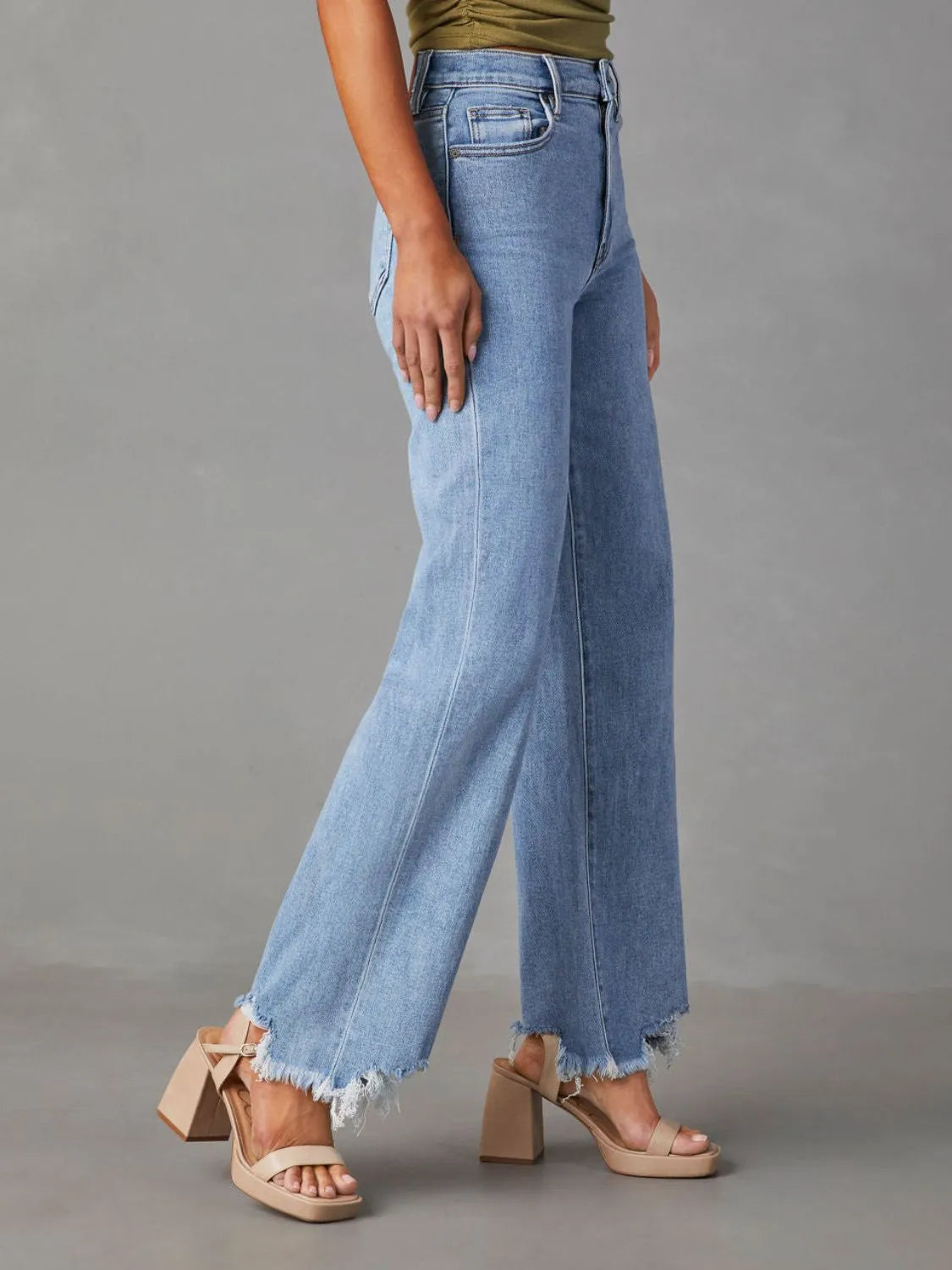 Raw Hem Loose Fit Jeans Carauana Store
