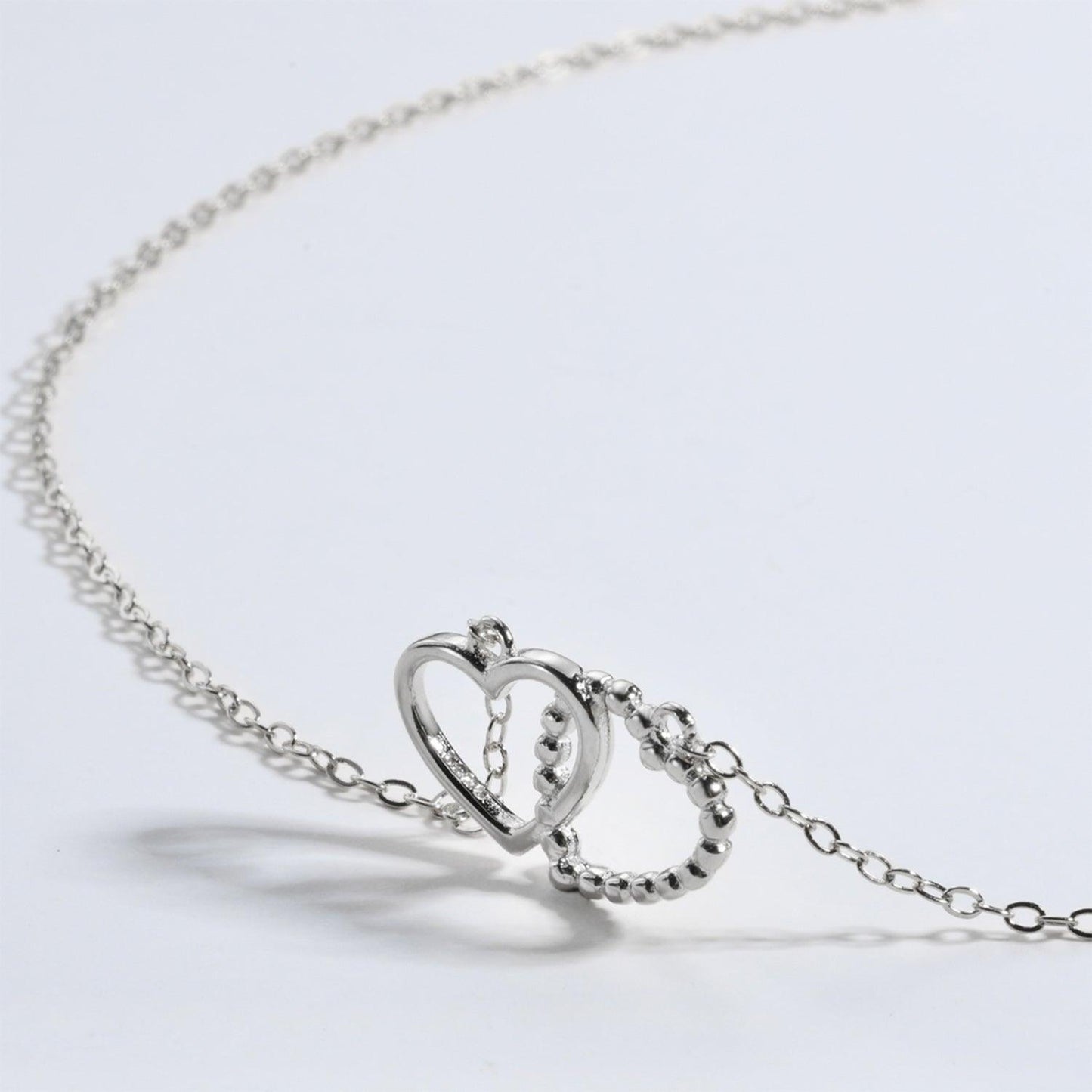 Heart Shape Spring Ring Closure Necklace