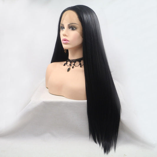 13*3" Lace Front Wigs Synthetic Long Straight 24" 130% Density Carauana Store