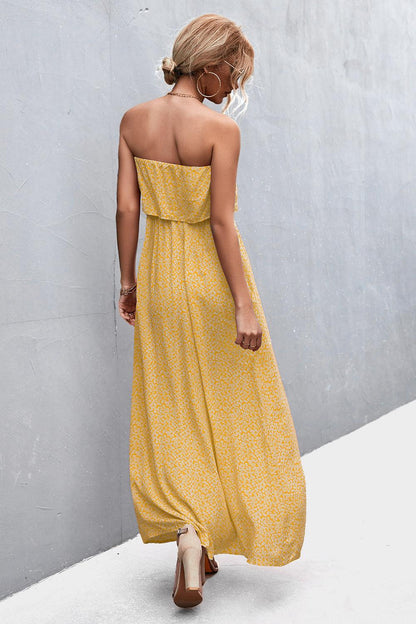 Strapless Split Maxi Dress