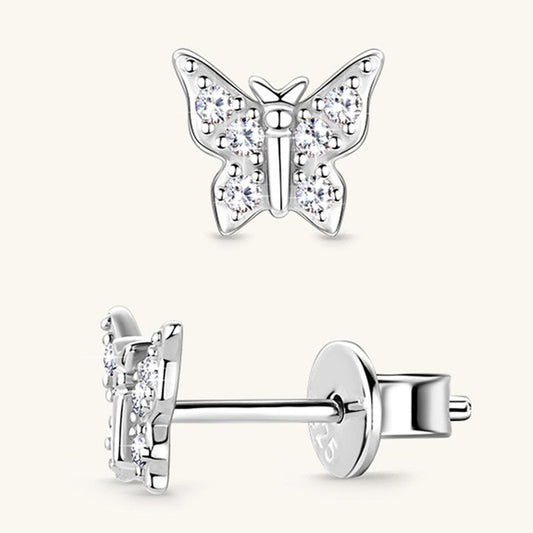 Moissanite 925 Sterling Silver Butterfly Stud Earrings Carauana Store