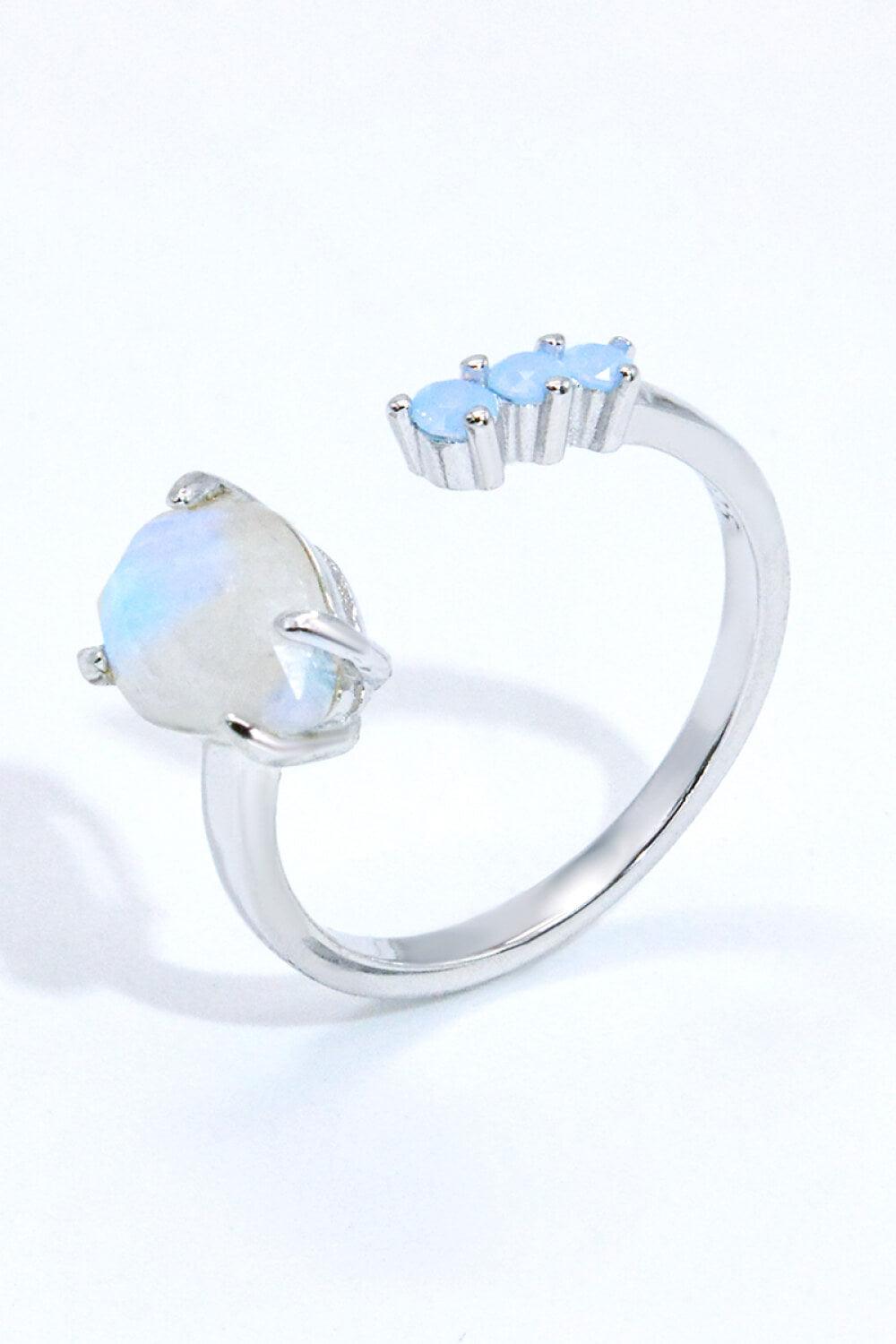 18K Rose Gold-Plated Moonstone Open Ring