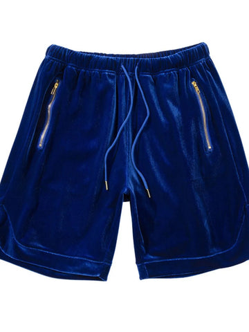 Men's Drawstring Pocketed Shorts with Zip