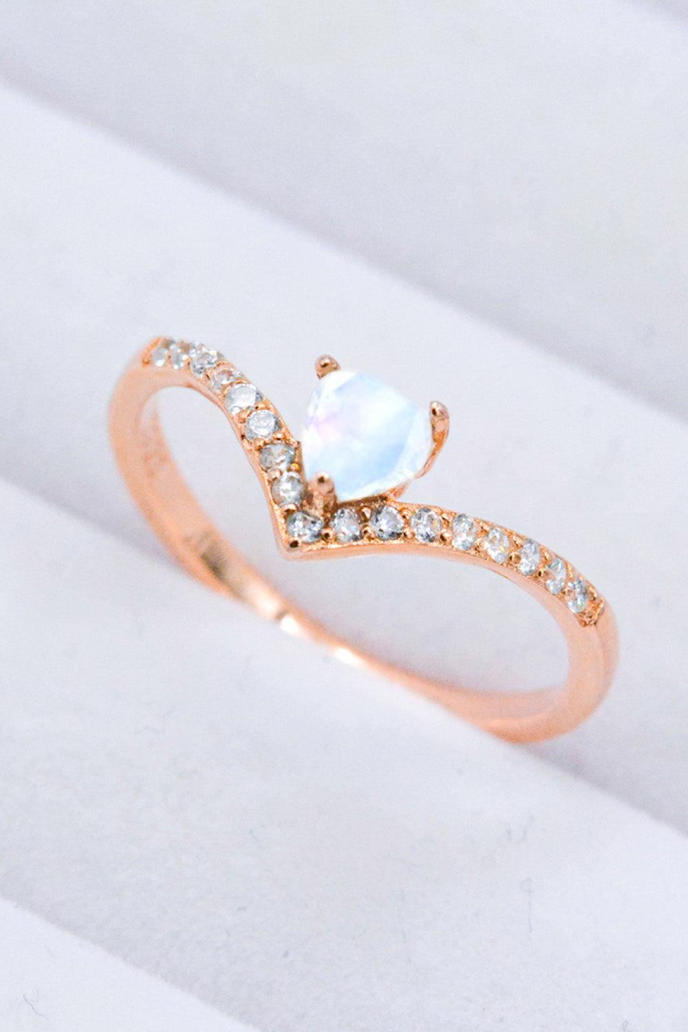 Moonstone Heart-Shaped Ring