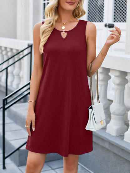 Cutout Round Neck Sleeveless Dress