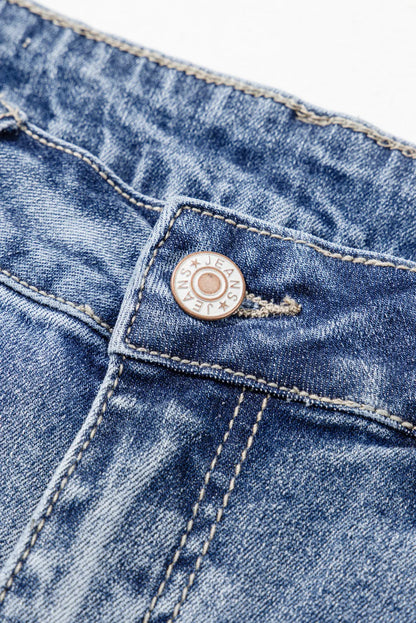 Distressed Raw Hem Bootcut Jeans Carauana Store