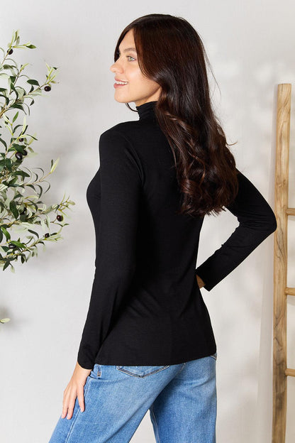 BOMBOM Turtleneck Long Sleeve Blouse