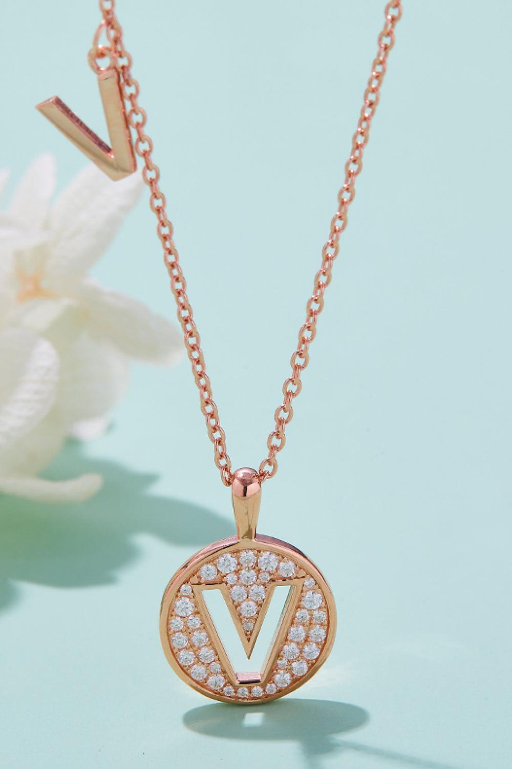 Moissanite U to Z Pendant Necklace