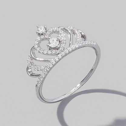 Crown Shape Zircon 925 Sterling Silver Ring