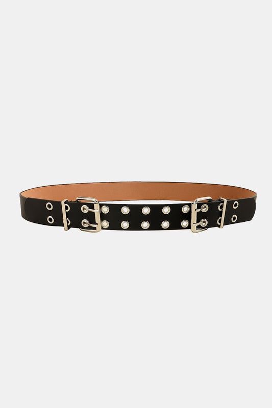 PU Leather Two Row Eyelet Belt Carauana Store