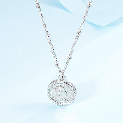 Stainless Steel Coin Pendant Necklace