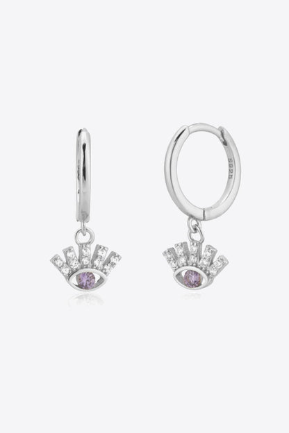 925 Sterling Silver Huggie Drop Earrings