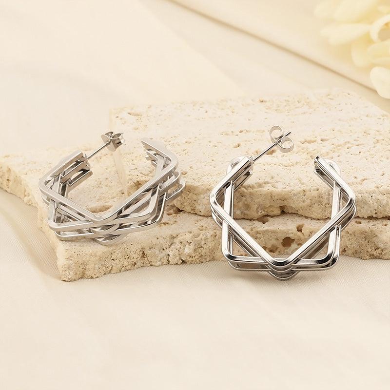 Titanium Steel Geometric Earrings