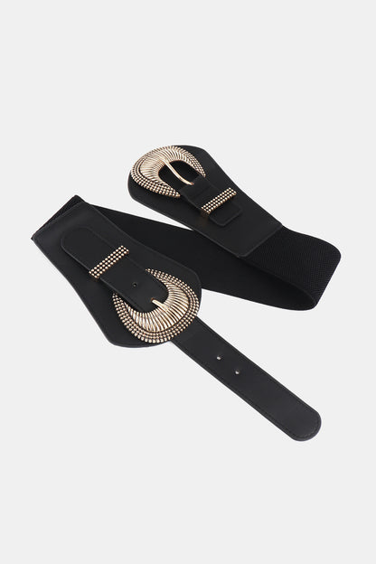 Shell Double Buckle Elastic Wide Belt CaRaUaNa Fashion