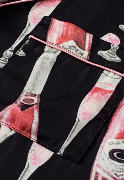 Champagne Print Short Sleeve Top and Shorts Set Carauana Store