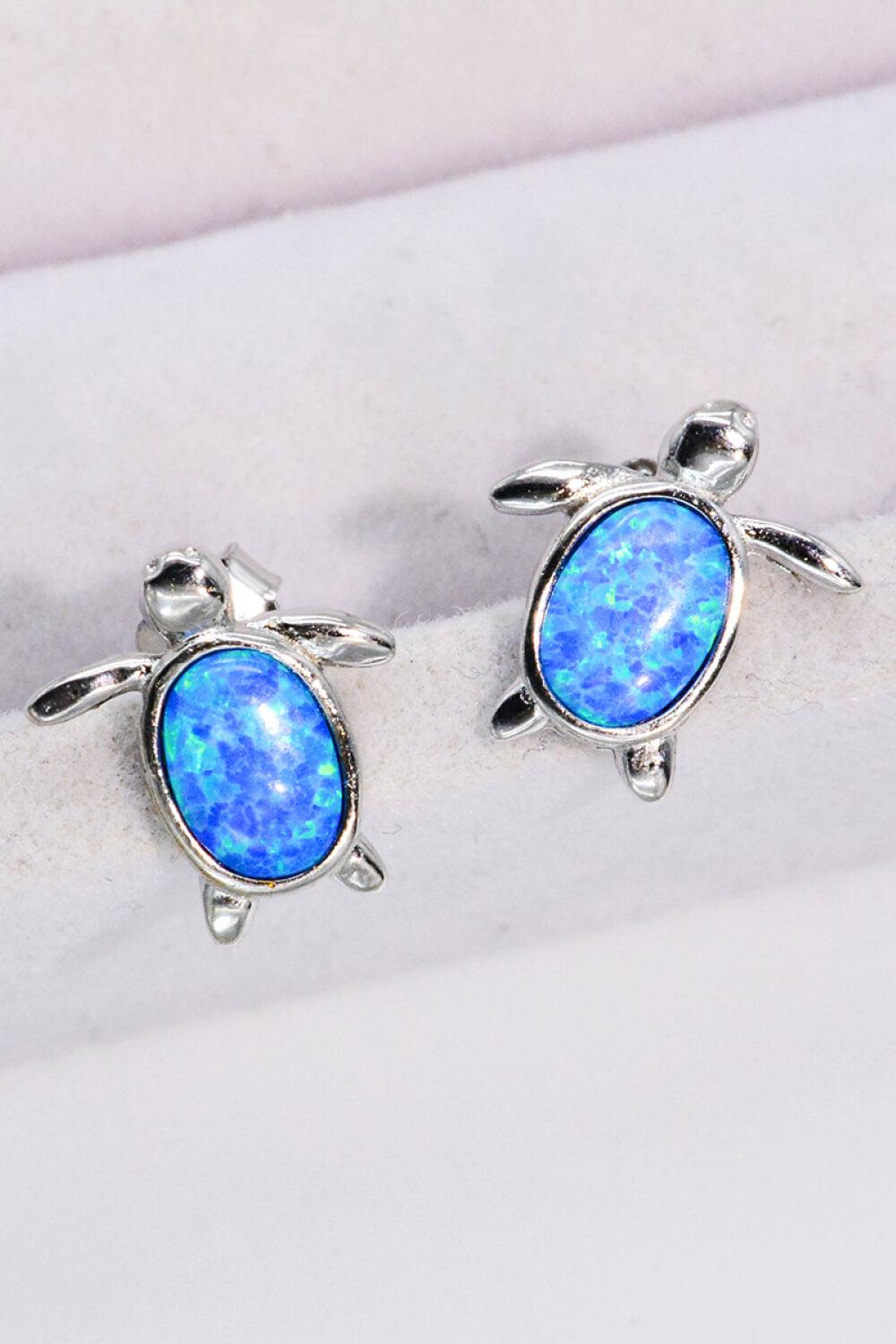 Opal Turtle Stud Earrings