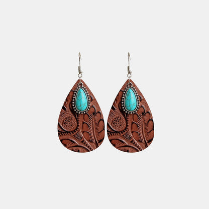 Artificial Turquoise Teardrop Earrings