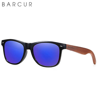 BARCUR Sunglasses Anti Blue Night Vision Mirror Free Wood Box